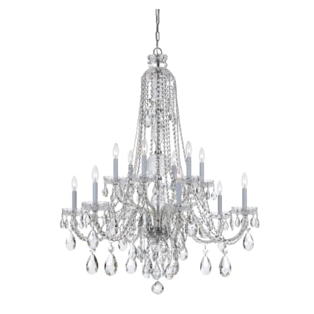 Crystorama Lighting Group Traditional Crystal 12 Light 42" Wide Crystal Chandelier with Hand Cut Crystal Accents Polished Chrome
