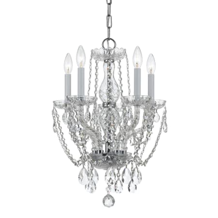 Crystorama Lighting Group Traditional Crystal 5 Light 14" Wide Crystal Pendant with Hand Cut Crystal Accents Polished Chrome