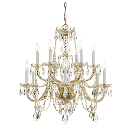 Crystorama Lighting Group Traditional Crystal 12 Light 31" Wide Crystal Chandelier with Swarovski Strass Crystal Accents Polished Brass