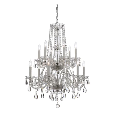 Crystorama Lighting Group Traditional Crystal 12 Light 26" Wide Crystal Chandelier with Hand Cut Crystal Accents Polished Chrome