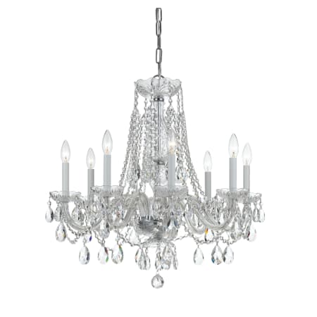 Crystorama Lighting Group Traditional Crystal 8 Light 26" Wide Crystal Chandelier with Hand Cut Crystal Accents Polished Chrome