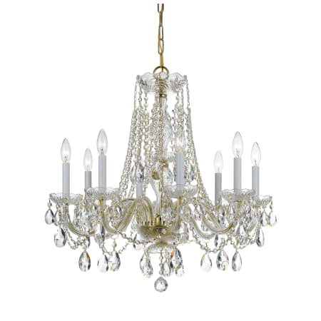 Crystorama Lighting Group Traditional Crystal 8 Light 26" Wide Crystal Chandelier with Swarovski Strass Crystal Accents Polished Brass