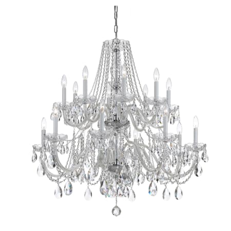 Crystorama Lighting Group Traditional Crystal 16 Light 37" Wide Crystal Chandelier with Hand Cut Crystal Accents Polished Chrome