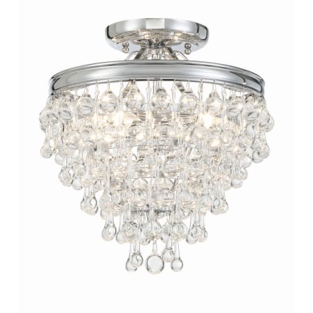 Crystorama Lighting Group Calypso 3 Light 13" Wide Semi-Flush Waterfall Ceiling Fixture Polished Chrome