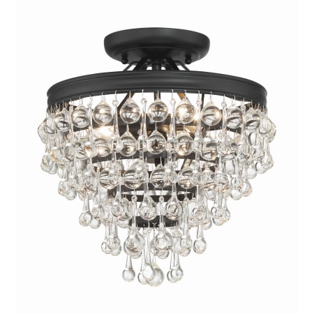 Crystorama Lighting Group Calypso 3 Light 13" Wide Semi-Flush Waterfall Ceiling Fixture Matte Black