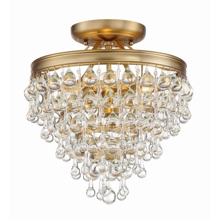 Crystorama Lighting Group Calypso 3 Light 13" Wide Semi-Flush Waterfall Ceiling Fixture Vibrant Gold