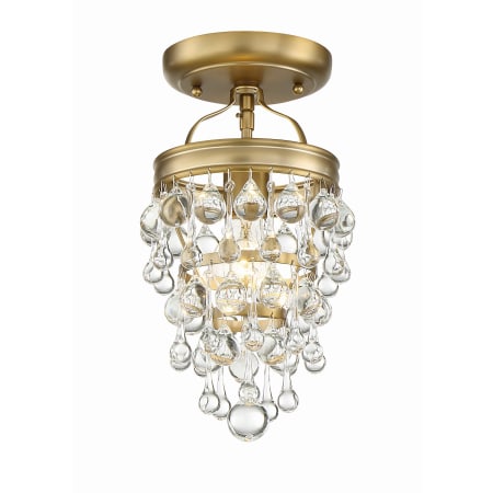 Crystorama Lighting Group Calypso 7" Wide Semi-Flush Waterfall Ceiling Fixture Vibrant Gold