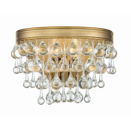 Crystorama Lighting Group Calypso 2 Light 7" Tall Wall Sconce with Clear Glass Accents Vibrant Gold