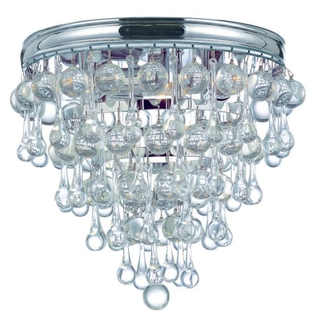 Crystorama Lighting Group Calypso 3 Light 11" Wide Flush Mount Waterfall Ceiling Fixture Polished Chrome