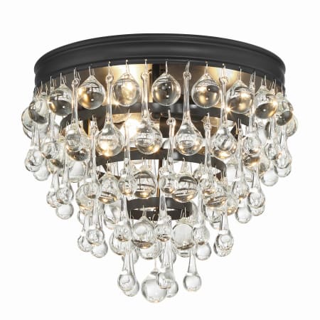 Crystorama Lighting Group Calypso 3 Light 11" Wide Flush Mount Waterfall Ceiling Fixture Matte Black