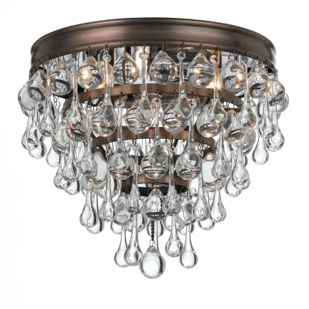 Crystorama Lighting Group Calypso 3 Light 11" Wide Flush Mount Waterfall Ceiling Fixture Vibrant Bronze