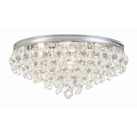 Crystorama Lighting Group Calypso 6 Light 20" Wide Flush Mount Waterfall Ceiling Fixture with Clear Glass Accents Polished Chrome