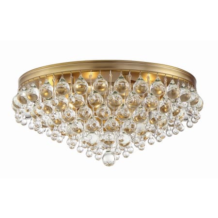 Crystorama Lighting Group Calypso 6 Light 20" Wide Flush Mount Waterfall Ceiling Fixture with Clear Glass Accents Vibrant Gold