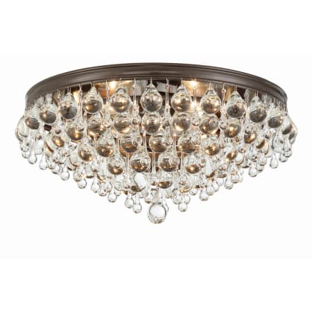 Crystorama Lighting Group Calypso 6 Light 20" Wide Flush Mount Waterfall Ceiling Fixture with Clear Glass Accents Vibrant Bronze