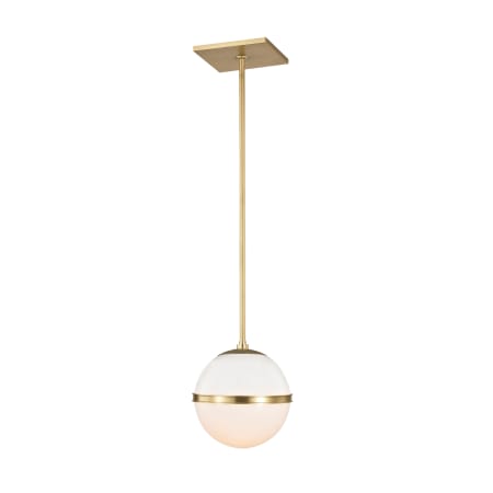 Crystorama Lighting Group Brian Patrick Flynn for Truax 8" Wide Mini Pendant with Frosted Glass Shade Aged Brass