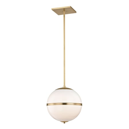 Crystorama Lighting Group Truax 12" Wide Pendant with Frosted Glass Shade Aged Brass
