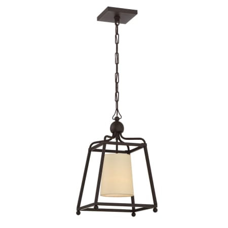 Crystorama Lighting Group Sylvan 12" Wide Pendant with Silk Shade Dark Bronze