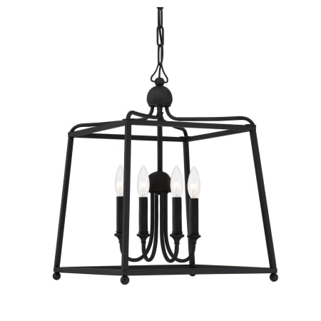 Crystorama Lighting Group Sylvan 4 Light 16" Wide Taper Candle Pendant Black Forged