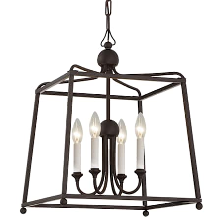 Crystorama Lighting Group Sylvan 4 Light 16" Wide Taper Candle Pendant Dark Bronze