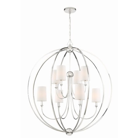 Crystorama Lighting Group Sylvan 8 Light 40" Wide Globe Chandelier with Silk Shades Polished Nickel
