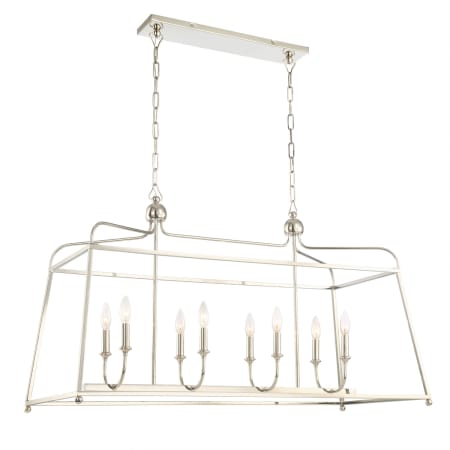 Crystorama Lighting Group Sylvan 8 Light 42" Wide Taper Candle Linear Chandelier Polished Nickel