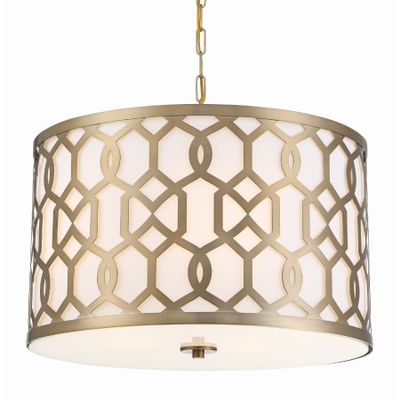 Crystorama Lighting Group Jennings 5 Light 24" Wide Pendant with Silk Shade Aged Brass