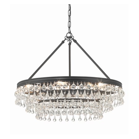 Crystorama Lighting Group Calypso 6 Light 25" Wide Crystal Waterfall Chandelier Matte Black