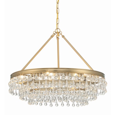 Crystorama Lighting Group Calypso 6 Light 25" Wide Crystal Waterfall Chandelier Vibrant Gold