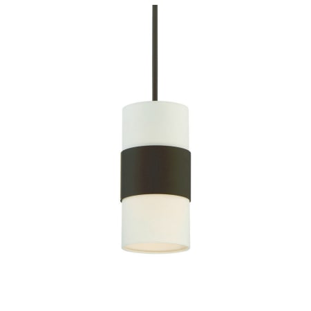Crystorama Lighting Group Grayson 6" Wide Mini Pendant with Silk Shade Dark Bronze