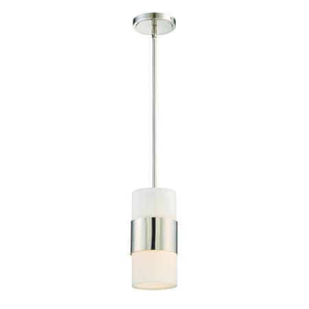 Crystorama Lighting Group Grayson 6" Wide Mini Pendant with Silk Shade Polished Nickel