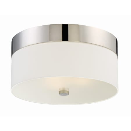 Crystorama Lighting Group Grayson 3 Light 16" Wide Flush Mount Drum Ceiling Fixture with Silk Shade Polished Nickel