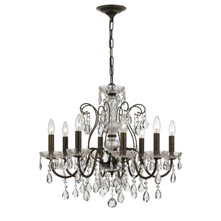 Crystorama Lighting Group Butler 8 Light 26" Wide Crystal Candle Style Chandelier English Bronze