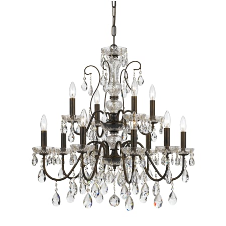 Crystorama Lighting Group Butler 12 Light 29" Wide Crystal Chandelier with Swarovski Strass Crystal Accents English Bronze