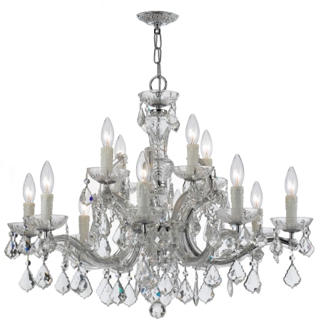 Crystorama Lighting Group Maria Theresa 12 Light 30" Wide Crystal Chandelier with Hand Cut Crystal Accents Polished Chrome
