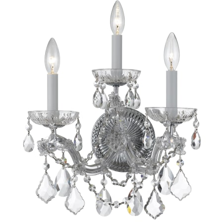 Crystorama Lighting Group Maria Theresa 3 Light 14" Tall Wall Sconce with Hand Cut Crystal Accents Polished Chrome