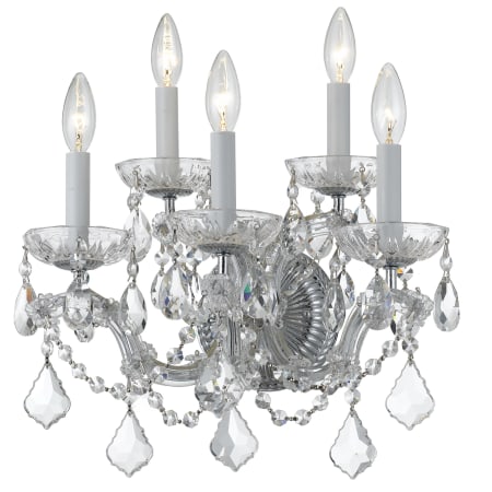 Crystorama Lighting Group Maria Theresa 5 Light 16" Tall Wall Sconce with Hand Cut Crystal Accents Polished Chrome