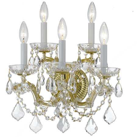 Crystorama Lighting Group Maria Theresa 5 Light 16" Tall Wall Sconce with Swarovski Spectra Crystal Accents Gold