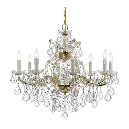 Crystorama Lighting Group Maria Theresa 9 Light 26" Wide Crystal Chandelier with Swarovski Strass Crystal Accents Gold