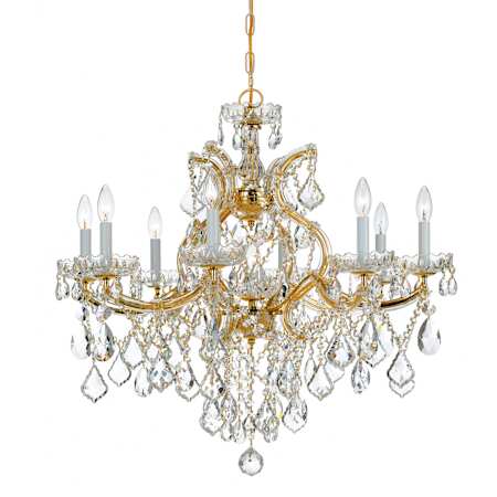 Crystorama Lighting Group Maria Theresa 9 Light 28" Wide Crystal Chandelier with Swarovski Strass Crystal Accents Gold