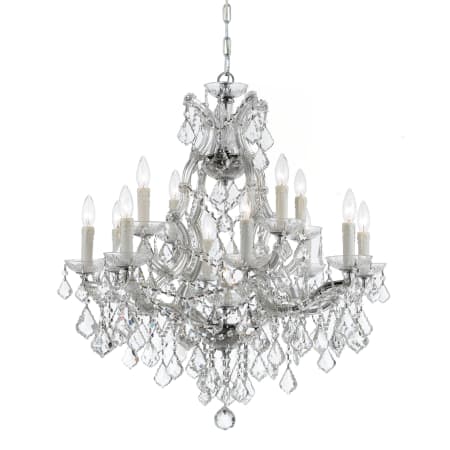 Crystorama Lighting Group Maria Theresa 13 Light 29" Wide Crystal Chandelier with Hand Cut Crystal Accents Polished Chrome