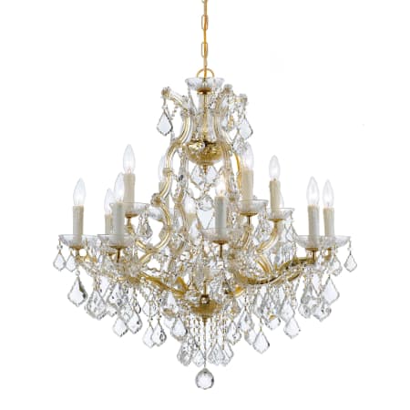 Crystorama Lighting Group Maria Theresa 13 Light 29" Wide Crystal Chandelier with Hand Cut Crystal Accents Gold
