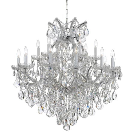 Crystorama Lighting Group Maria Theresa 19 Light 38" Wide Crystal Candle Style Chandelier with Hand Cut Crystal Accents Polished Chrome