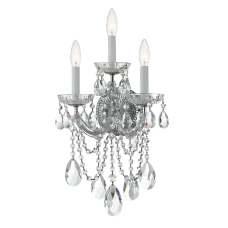 Crystorama Lighting Group Maria Theresa 3 Light 23" Tall Wall Sconce with Hand Cut Crystal Accents Polished Chrome