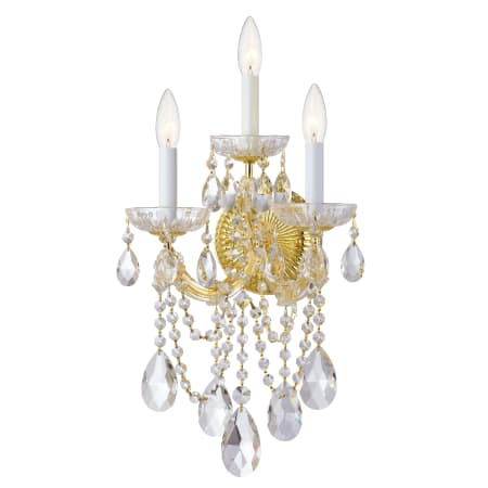 Crystorama Lighting Group Maria Theresa 3 Light 23" Tall Wall Sconce with Swarovski Strass Crystal Accents Gold