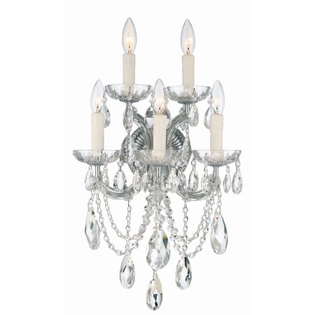 Crystorama Lighting Group Maria Theresa 5 Light 24" Tall Wall Sconce with Hand Cut Crystal Accents Polished Chrome
