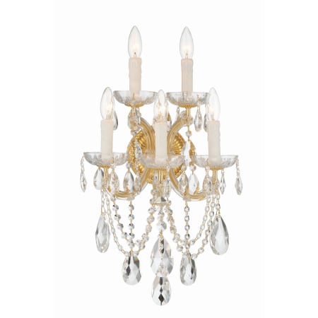 Crystorama Lighting Group Maria Theresa 5 Light 24" Tall Wall Sconce with Hand Cut Crystal Accents Gold