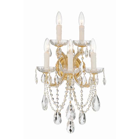 Crystorama Lighting Group Maria Theresa 5 Light 24" Tall Wall Sconce with Swarovski Spectra Crystal Accents Gold