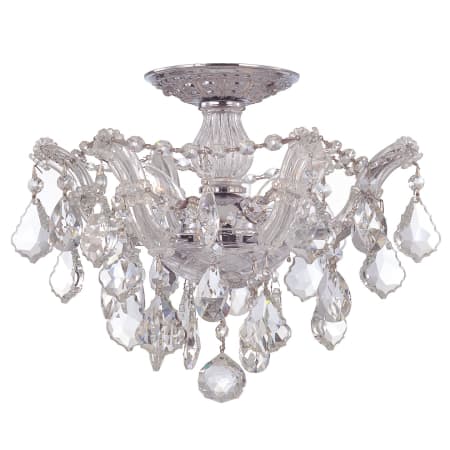 Crystorama Lighting Group Maria Theresa 3 Light 14" Wide Semi-Flush Waterfall Ceiling Fixture with Hand Cut Crystal Accents Polished Chrome