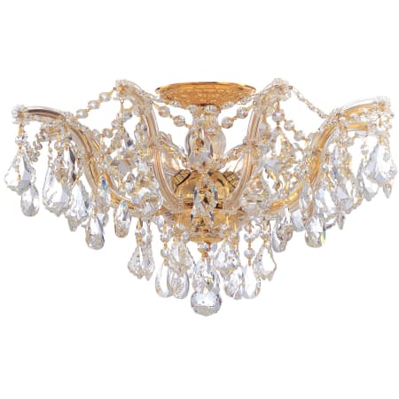 Crystorama Lighting Group Maria Theresa 5 Light 19" Wide Semi-Flush Waterfall Ceiling Fixture with Swarovski Spectra Crystal Accents Gold