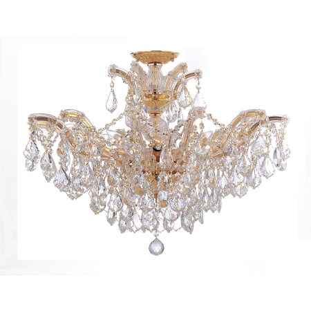 Crystorama Lighting Group Maria Theresa 6 Light 27" Wide Semi-Flush Waterfall Ceiling Fixture with Swarovski Spectra Crystal Accents Gold